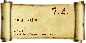 Tury Lajos névjegykártya